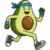 Cute Avocado Cartoon Athlete Marathon Jogger