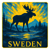 Sweden Moose Silhouette Design