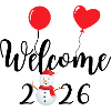 Welcome 2026, Happy New Year, Snowman