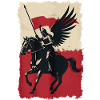 Polnischer Husar mit Flaggendesign