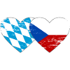 Bavière, République tchèque, drapeau coeur