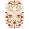 Polish Eagle Folk Floral Art