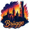 Bruges City Belgium Sunset Gift