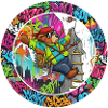 Graffiti bear on the climbing tower