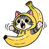 Chat Banane Kawaii