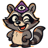 Happy little racoon