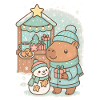 Capybara Weihnachtsmarkt mit Schneemann
