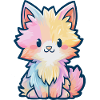 Pastel Rainbow Fluff Kitten