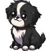 Kawaii Black White Puppy
