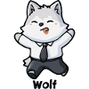 Cute Office Wolf Cartoon Character