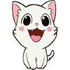Mascotte de chaton blanc ludique