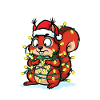 Écureuil à la lumière de Noël