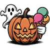 Kürbis Halloween Eisfreude Cartoon