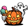Kürbis-Eis Halloween Spaß