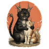 Compagnons chats à bois