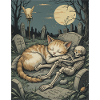 Moonlit Graveyard Kitten