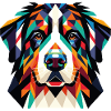 Geometrischer Prismahund – Farbiges Gesicht
