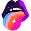 Cosmic Rainbow Tongue Lips