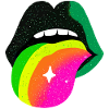 Rainbow Tongue Pop Art Lips