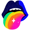 Regenbogenzunge Pop Art Lippen