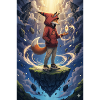 Fox in floating island crystal