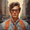 Urban style portrait with eyeglasses