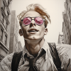 Street Style Portrait Pink Glasses