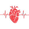 Heartbeat motif with ECG line