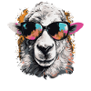 Cool sheep with sunglasses