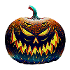 Neon Halloween Pumpkin Shadow