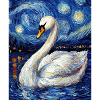 Swan Bird Van Gogh Style