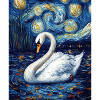 Swan Bird Van Gogh Style