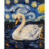 Swan Bird Van Gogh Style