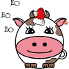 Cow with Santa Hat Christmas