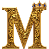 Baroque gold M monogram