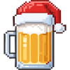 Pixel Bier mit Weihnachtsmütze – Weihnachtsdesign