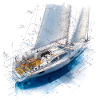 Sketches Sailboat Blueprint