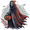 Halloween Grim Reaper with Pumpkin