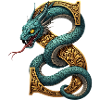 Dragon on golden S initial letter