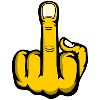 Mittelfinger Stinkefinger Design Gelb used