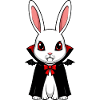 Cute Halloween Rabbit Vampire Chibi Cartoon
