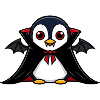 Cute Halloween Penguin Vampire Cartoon Chibi