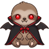 Cute Halloween Sloth Vampire Cartoon Design