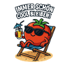 Summer tomato with sunglasses cartoon