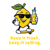 Fresh Lemon Skateboard Citrus Caricature