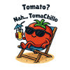 Tomato Chilling on the Beach Illustrations