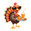 Thanksgiving Turkey with Sunglasses