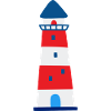 Nautic Design Striped Lighthouse Illustration