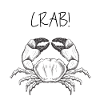 Nautic Design Crab Line Art Silhouette