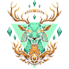 Green Crystal Deer